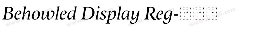 Behowled Display Reg字体转换 Behowled Display Reg字体转换